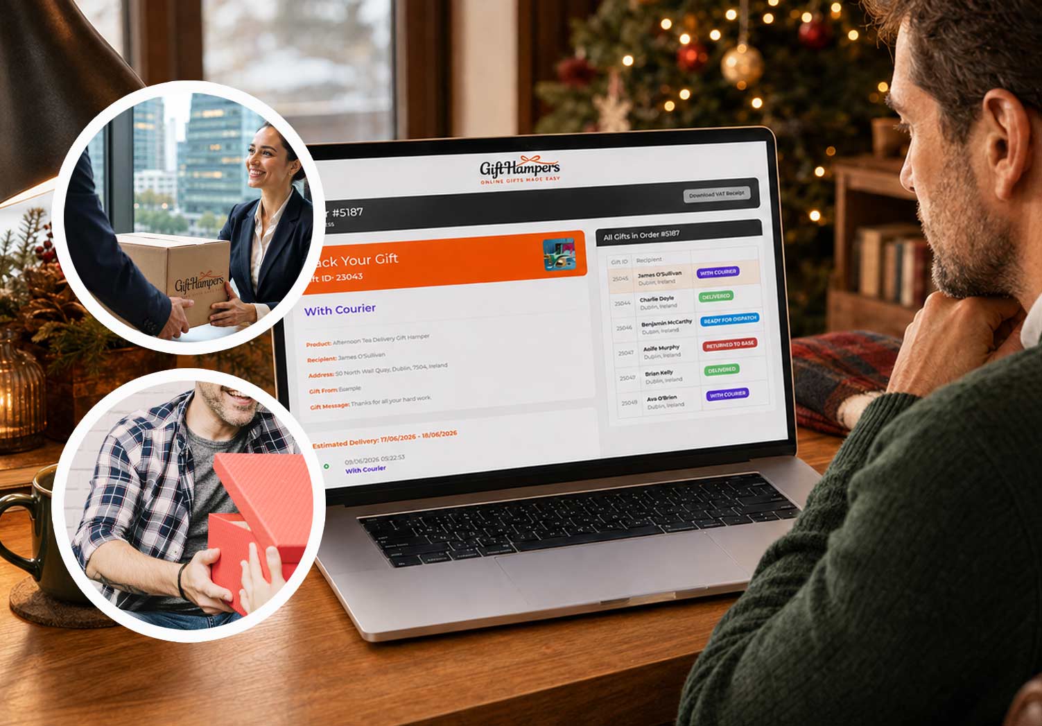 realtime tracking corporate gift hamper delivery in Sweden