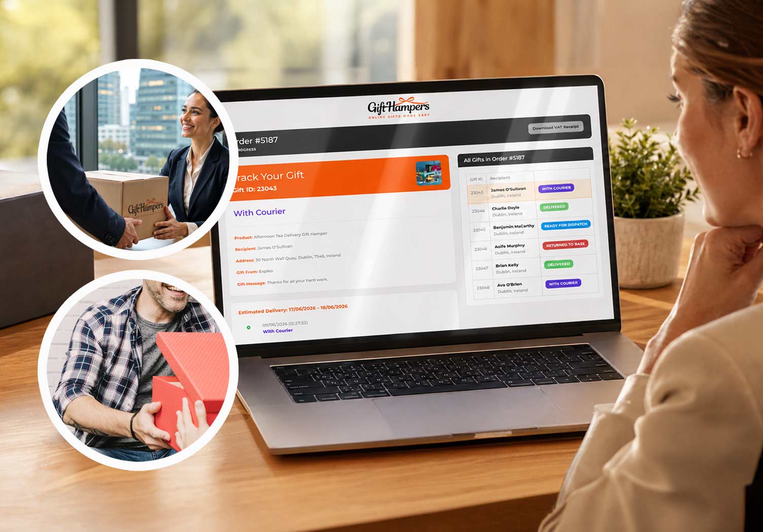 realtime tracking corporate gift hamper delivery in Sweden